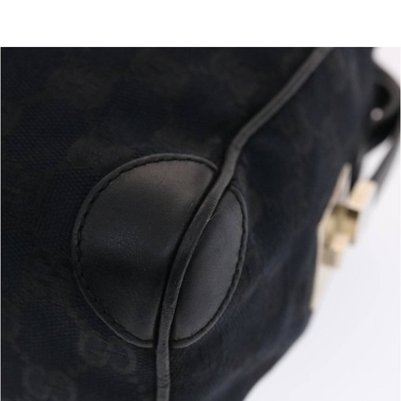 GUCCI GG CANVAS SHERRY Line Handbag Black/White PREOWNED Beautiful Bag - Picture 16 of 16